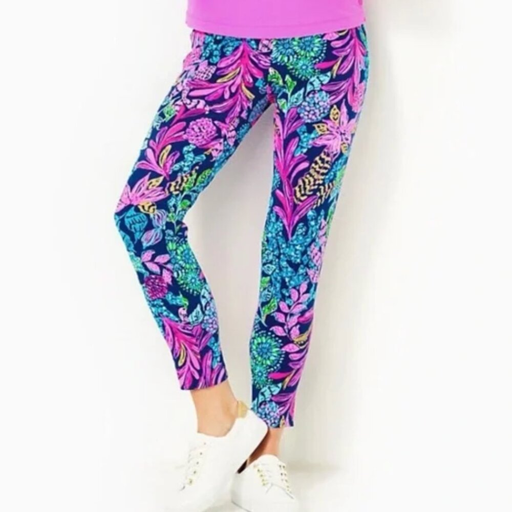 Lilly Pulitzer Luxletic Corso Pants Aegean Navy Calypso Coast Golf